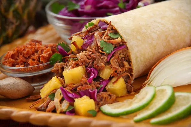 grilled pineapple pork burrito, mango catfish taco, taco, cooking, mexican, sauce, food, appetizer, delicious, organic, fresh, bobby burrito hot sauce, hot sauce, pineapple hot sau