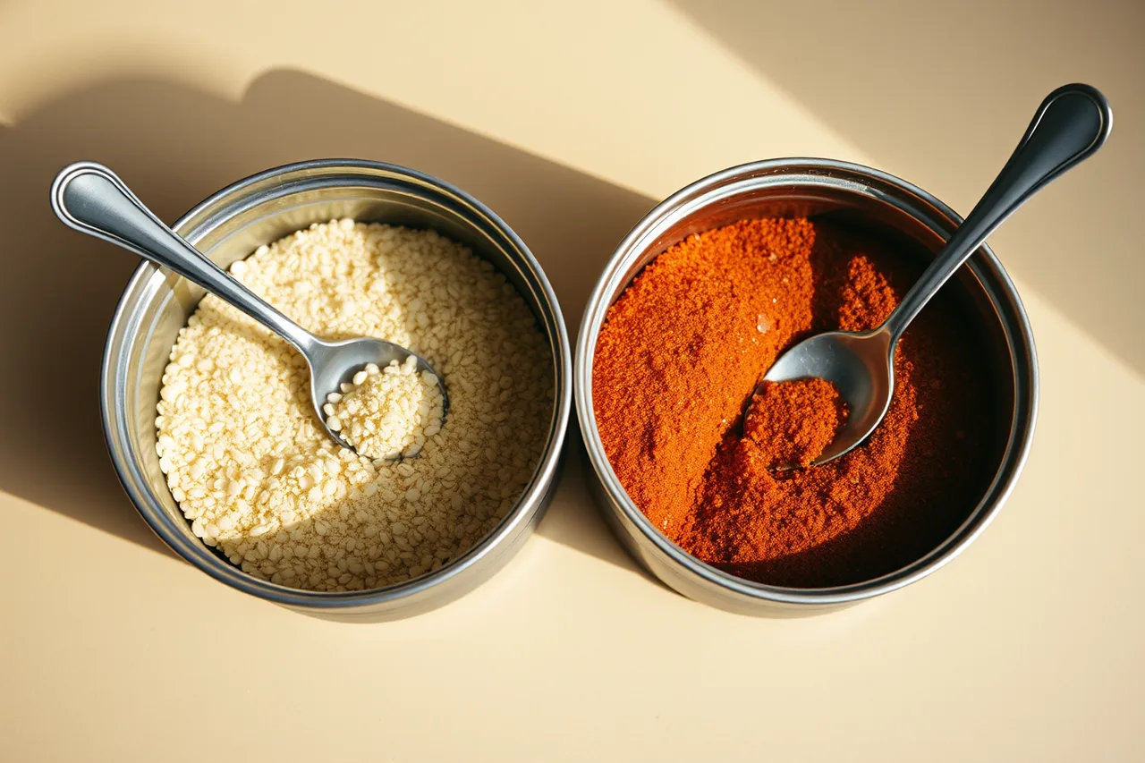 Two open tins of Baltimore-style and Cajun seasoning side by side (Two American spice blends, compared dose for dose at your own kitchen table)